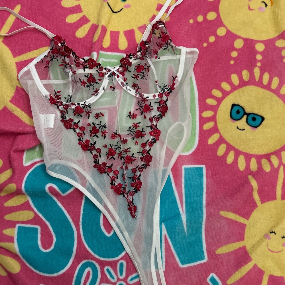 Floral mesh bodysuit